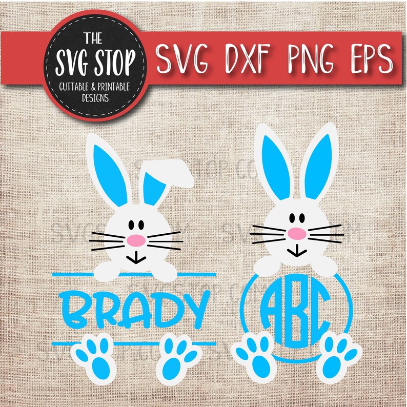 Download Bunny Boy Monogram Frames Easter SVG Svg Dxf Png Eps | Etsy