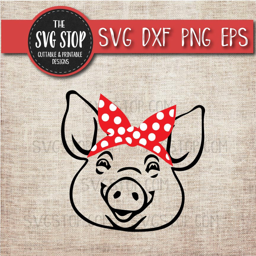 Download Animal Bandana Design Pig Bandana Svg Dxf Png Eps | Etsy