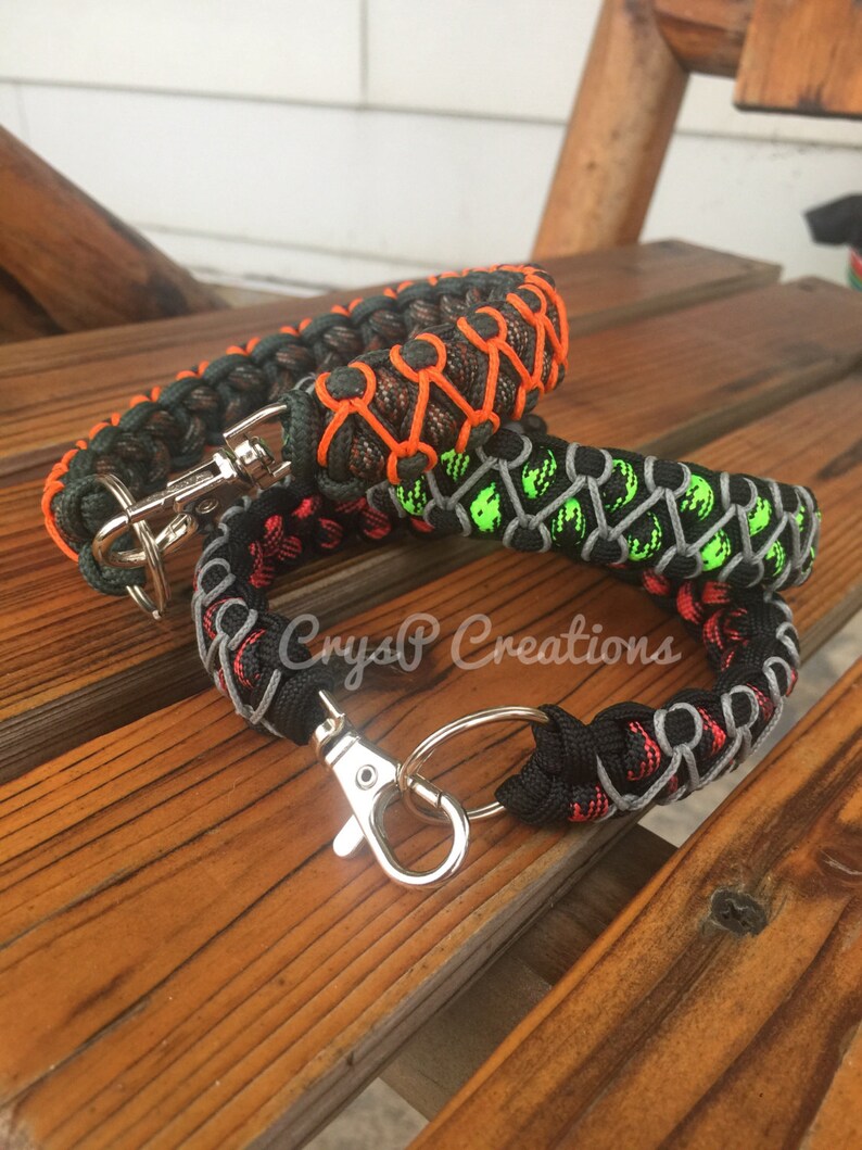Paracord Key chain fob wristlet bracelet lanyard. Custom Etsy