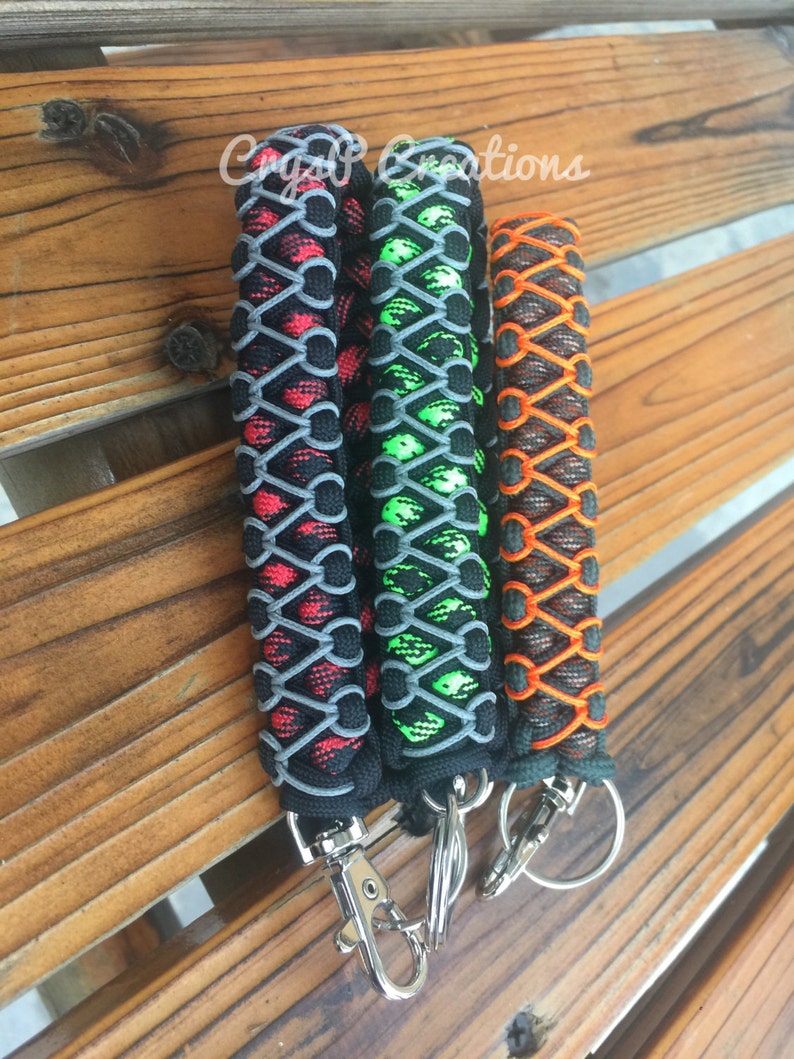 Paracord Key chain fob wristlet bracelet lanyard. Custom Etsy