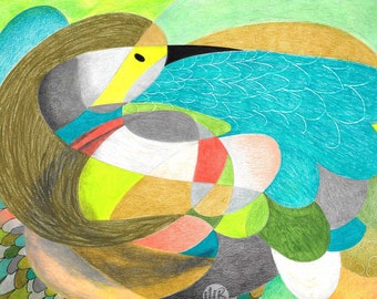 abstract bird art print