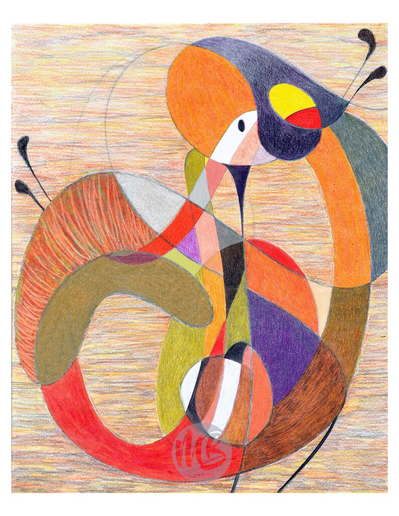 Colored pencil art print colorful artwork whimsical nursery Etsy