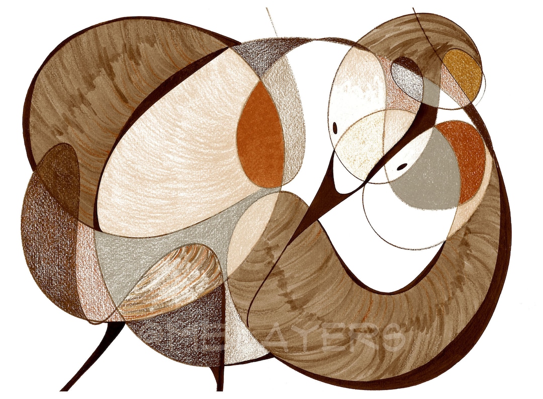 Mid Century Modern Bird Art Print Etsy