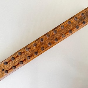 Antique Oak Thread Spool Rack | 24-Peg Sewing Organizer | Farmhouse Wall Decor, jewelry organizer