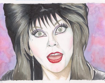 Elvira Mistress of the Dark Original portrait illustration art print