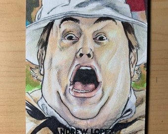 Original John Candy - Great Outdoors - Sketchcard Portrait Illustration