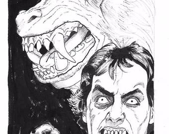 American Werewolf in London original artwork portrait illustration
