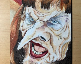 Original Witches The Grand High Witch Sketchcard Portrait illustration