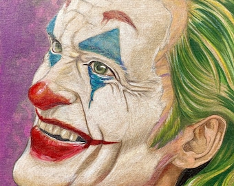 Original Hand drawn Joker Portrait Illustration