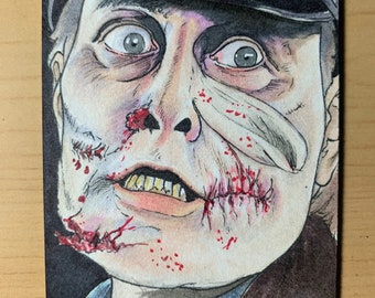 Original Maniac Cop Sketchcard Portrait Illustration