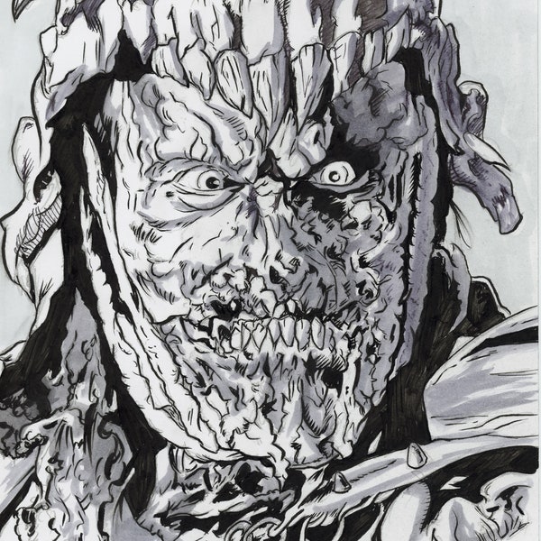 Army of Darkness Evil Ash Original Art Portrait Hand Drawn