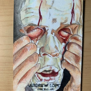 IT Pennywise dibujo original retrato ilustración sketchcard