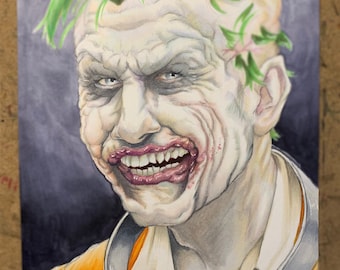 The Batman Barry Koeghan Joker original portrait marker illustration