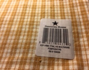Tea Towel - 100% Cotton - HS Multipane Pumpkin/Cream - K371-Pum