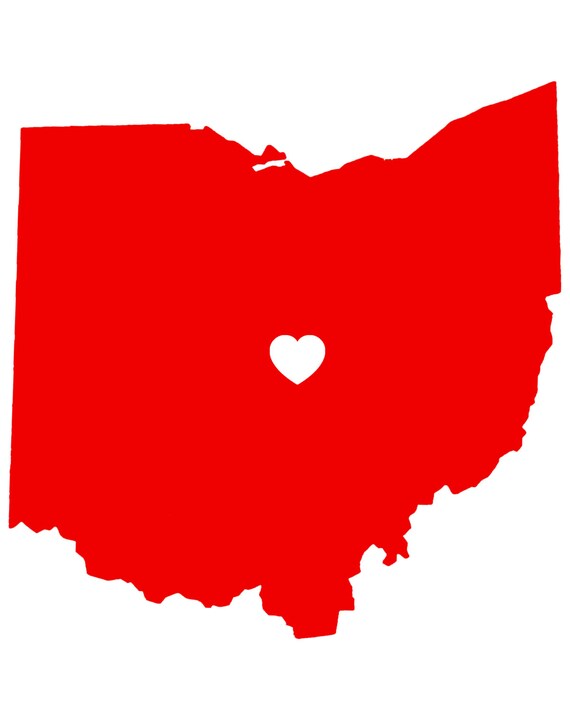 Print Custom Ohio State Heart Poster | Etsy