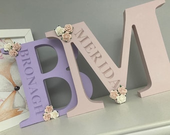 Wooden Letters, Nursery decor, New Baby Gift, Personalised Gift, Baby name Announcement, New Baby Girl, Nursery room,  Girls Room Decor