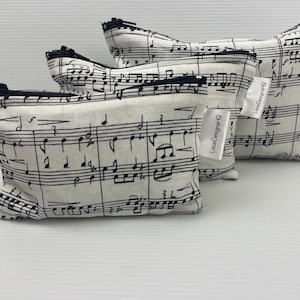 Carta da musica Stampa note musicali Tessuto Borsa con cerniera Nero e bianco Borsa portamonete australiana Cotone