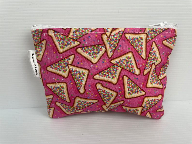 Fairy Bread Purses Cute Laura Wayne Fabric, Zipper Pouch, Australian Made Coin Purse Cotton pouch with nylon zipper 3 different sizes avail image 7