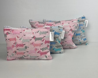 Dachshund Flannelette Zipper Pouch: Australian Made Coin Purse
