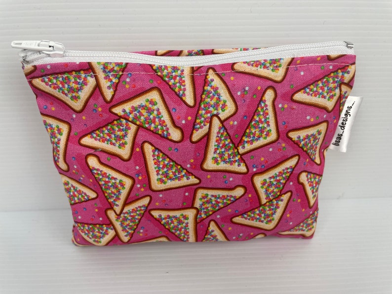 Fairy Bread Purses Cute Laura Wayne Fabric, Zipper Pouch, Australian Made Coin Purse Cotton pouch with nylon zipper 3 different sizes avail image 6