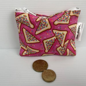 Fairy Bread Purses Cute Laura Wayne Fabric, Zipper Pouch, Australian Made Coin Purse Cotton pouch with nylon zipper 3 different sizes avail image 5