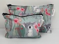 Cute Koala Bears on White or Sage  Makeup Zipper Pouch: Australian Handmade Souvenir Coin Purse product logo