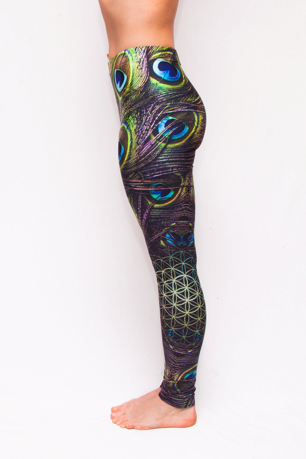 Bleach Dyed Flower of Life Leggings