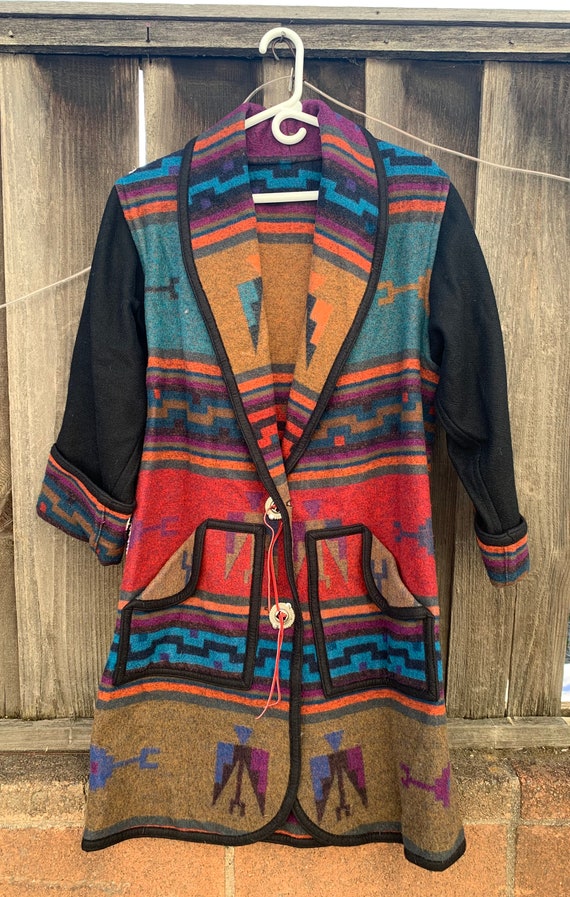 Native American Thunderbird Blanket Coat