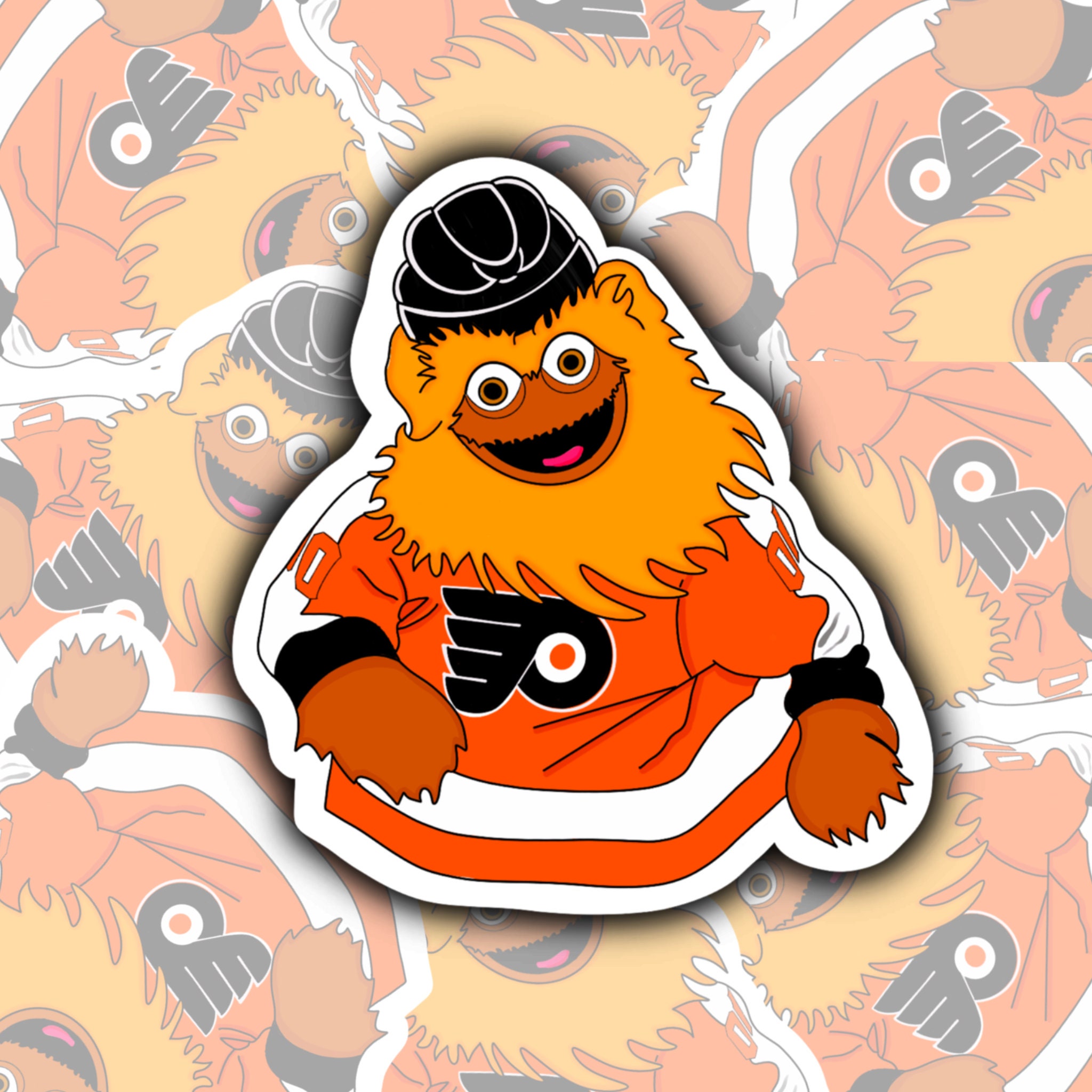 Philadelphia Flyers Mascot Sticker / Vinyl Decal, Gritty Mascot Stick