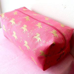 Pink and Gold Metallic Unicorn Box Bag