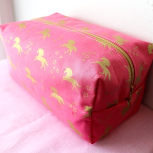 Pink and Gold Metallic Unicorn Box Bag