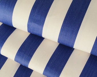 Tecido listrado azul marinho vintage: metragem de algodão da década de 1940