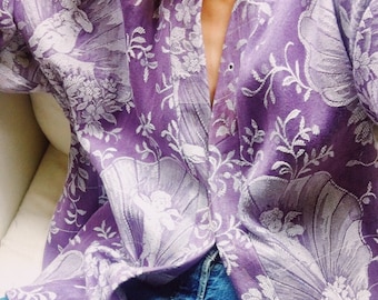 Bespoke Kimono Antique Ticking Fabric BEAUTIFUL Damask and Sateen Cotton