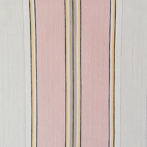 WAITLIST - ANTIQUE Pink Gray Ticking Fabric Vintage 1940s Striped Material Soft Cotton Twill - Ticking Depot - Rec-Ra-Rosa-013C