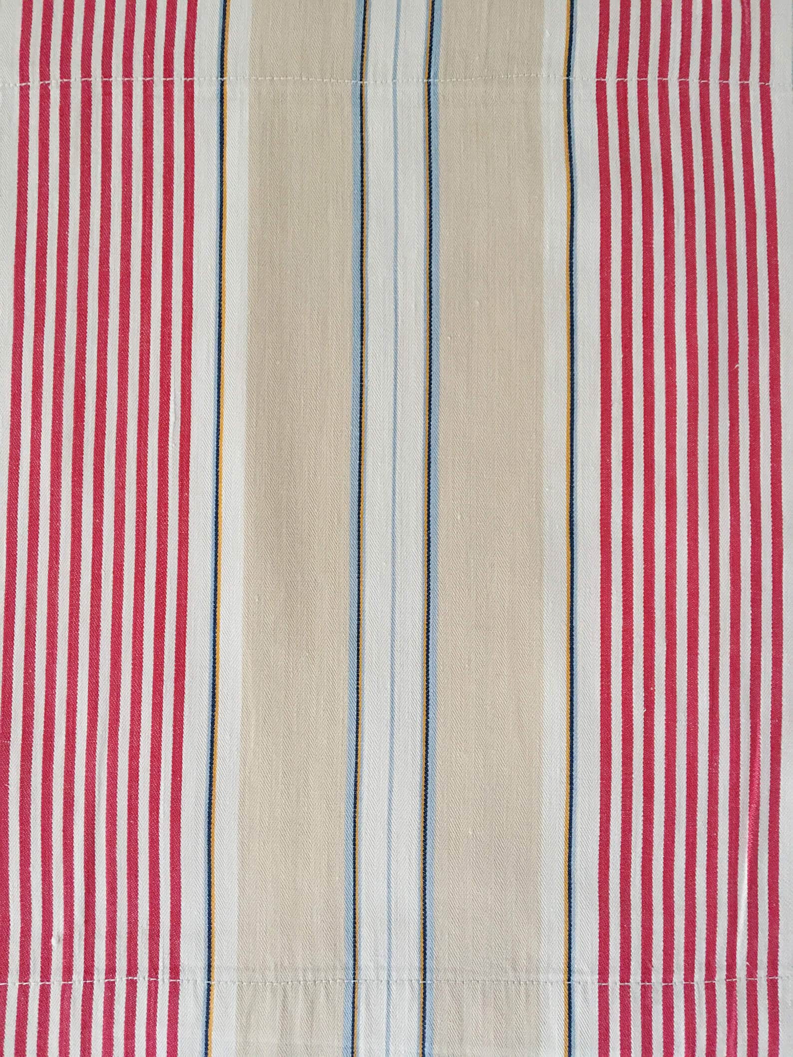 ヴィンテージストライプ柄ティッキング生地：1900年代コットンツイル