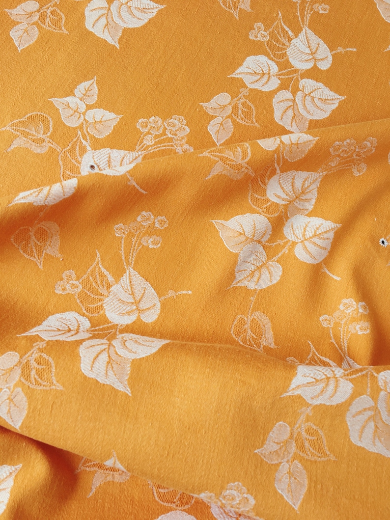 1940s Vintage Ticking Fabric shops Warm Yellow Floral Damask Cotton RARE Treasure