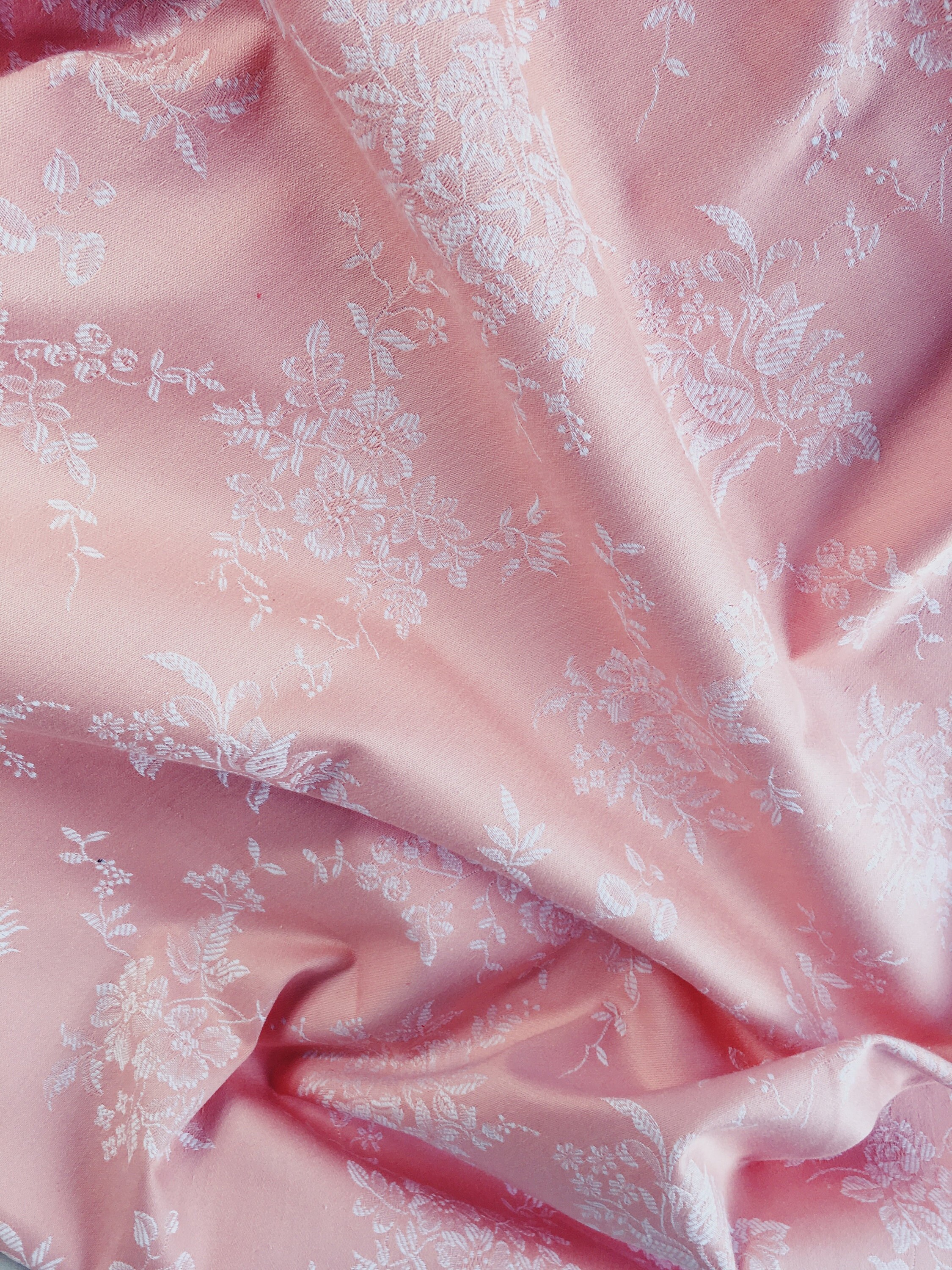 お選びください！アンティーク ピンクフローラル ティッキング生地