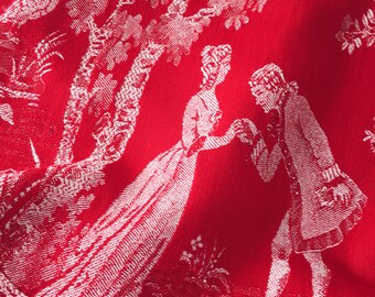 59インチ×66インチ 美しい1930年代アンティークティッキング フレンチ