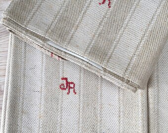 Antique Swedish Handwoven Linen Kitchen Hand Towel 'VL' Monogram
