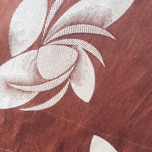 Brown Floral Antique European Ticking Fabric Recovered Panels REC-DA-MARRON-001 - Ticking Depot