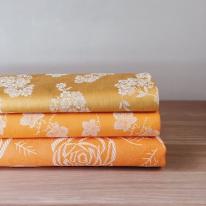 Choose! ANTIQUE Yellow Floral Ticking Fabric 1940s Cotton Fine Interior Design Unused Yardage - Ticking Depot - Da-Amarillo-Col