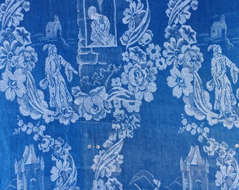 56インチ x 33インチ 非常に希少なアンティーク生地タペストリー