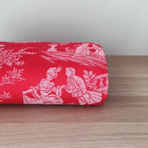 59&quot;x21&quot; BEAUTIFUL 1930s Antique Ticking French Versailles Motif Fabric Damask Cotton Timeworn - Ticking Depot - Rec-Da-Rojo-011
