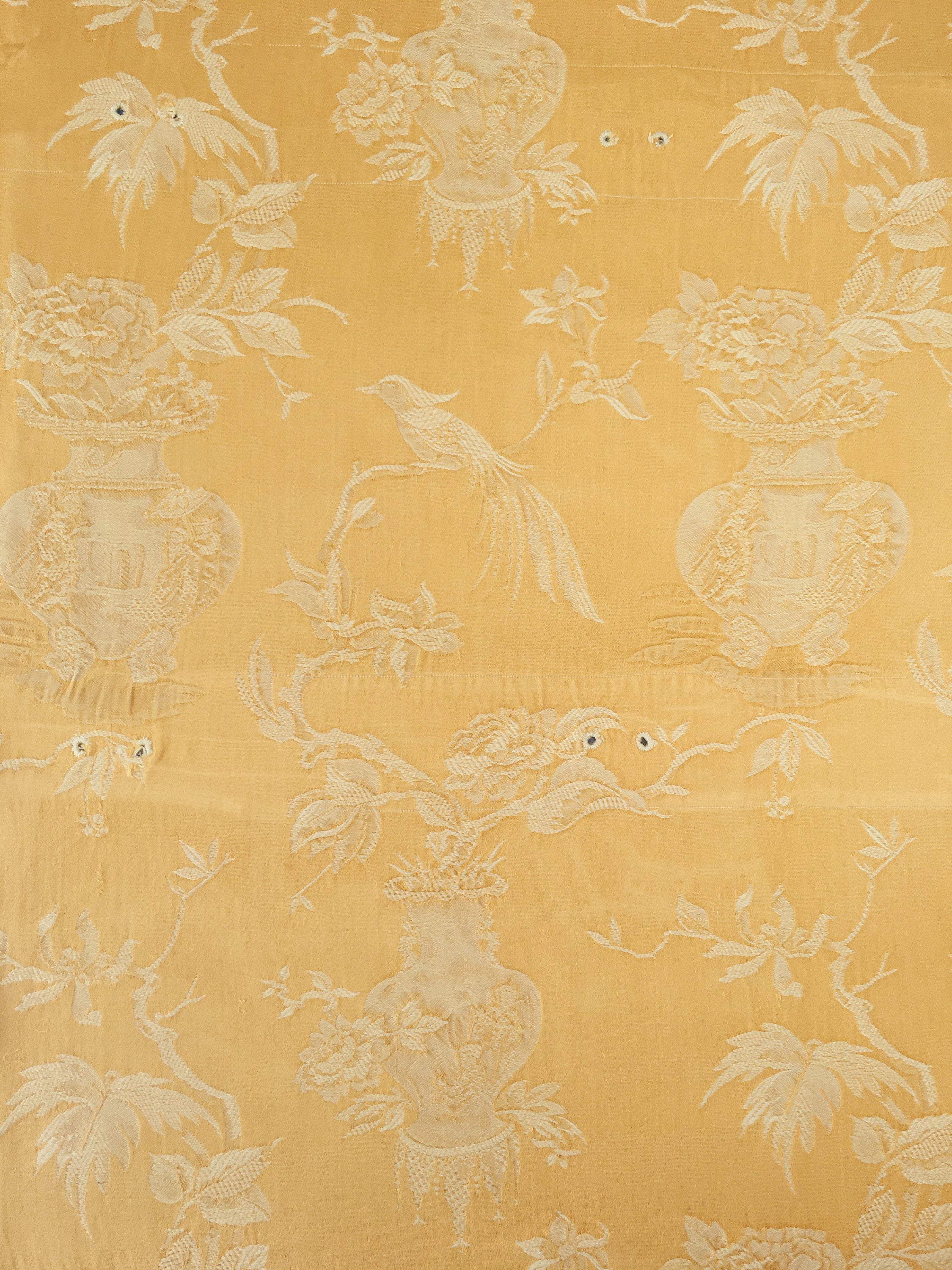 1930s RARE Antique Chinoiserie Fabric Golden Yellow Ticking Etsy