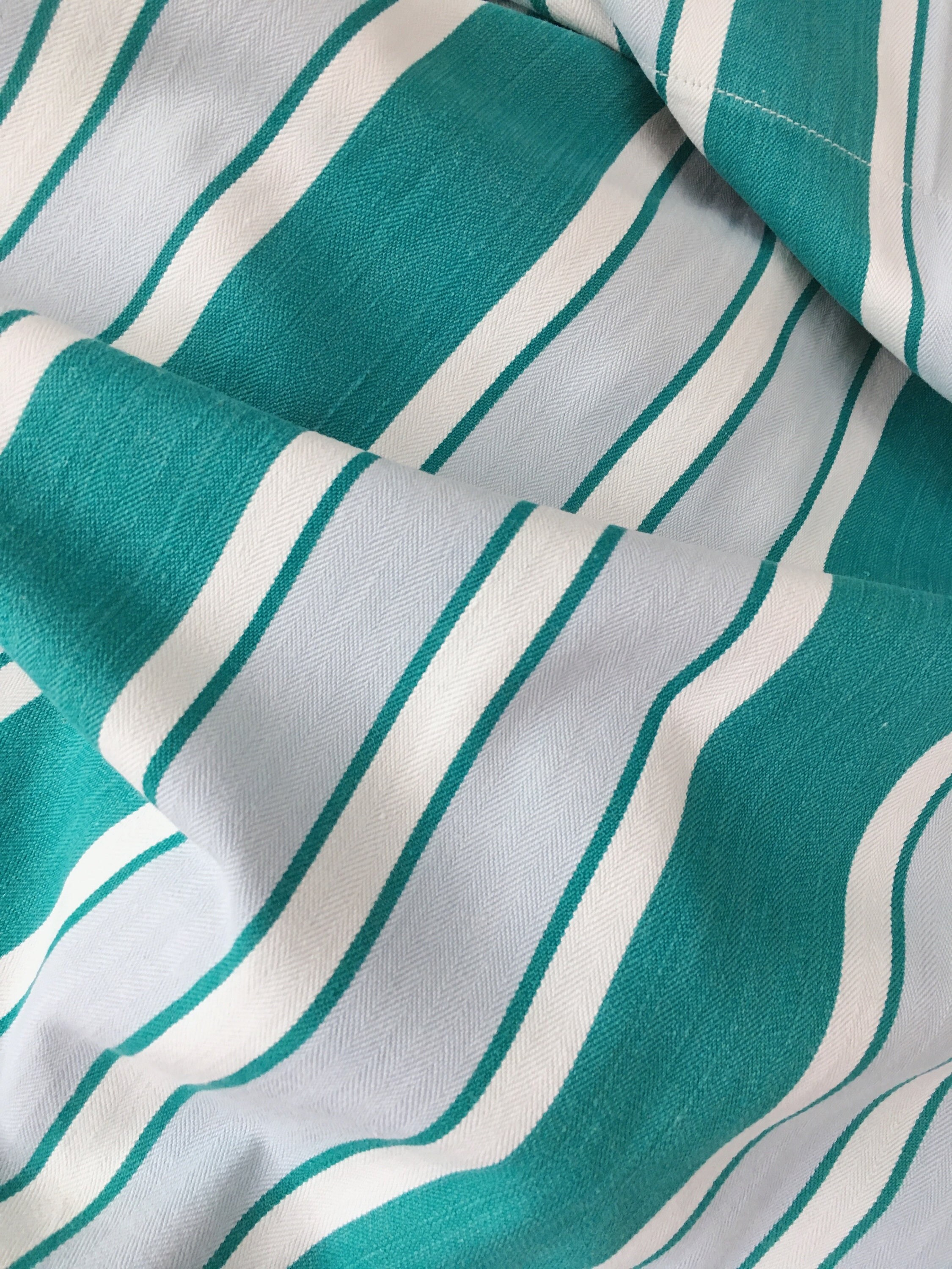 23インチ×23インチ アンティークティッキング生地 美しいグリーン