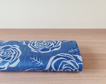 お選びください！アンティークブルーフローラルティッキング生地 1940