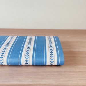 Fabric SAMPLE 4&quot;x4&quot; -  FINE Light Blue Ticking Fabric Antique Cotton Interior Design Curtains Yardage - Ra-Azul-004