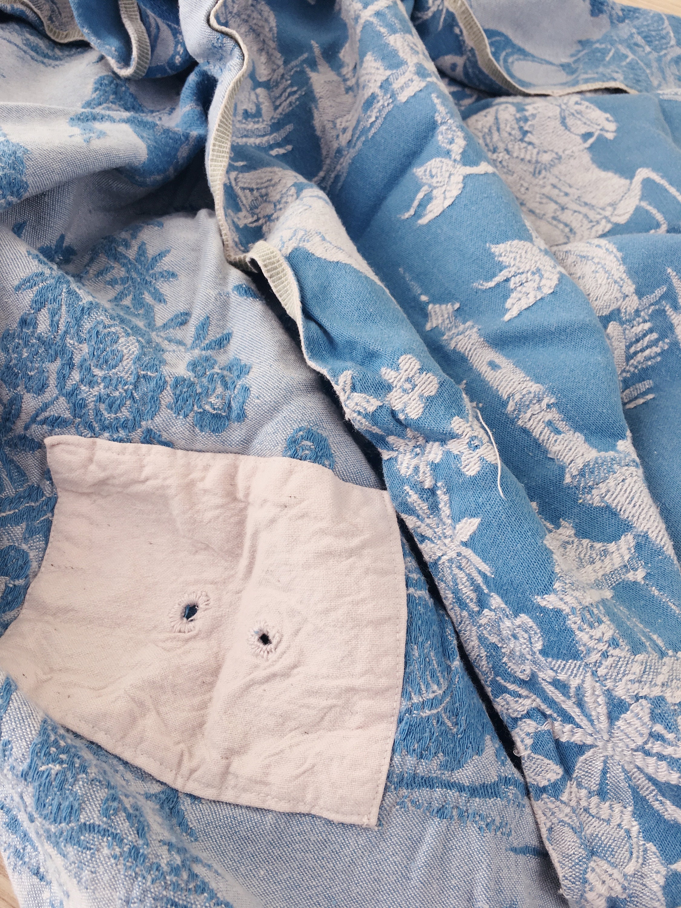 VERY RARE Antique Fabric Celestine Blue Ticking Japanese | Etsy