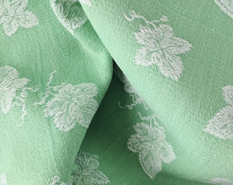 18"x31" 1940s Rare Pale Green Ivy Antique Ticking Fabric Timeworn Floral Cotton European Treasure - Ticking Depot - Rec-Da-Verde-012