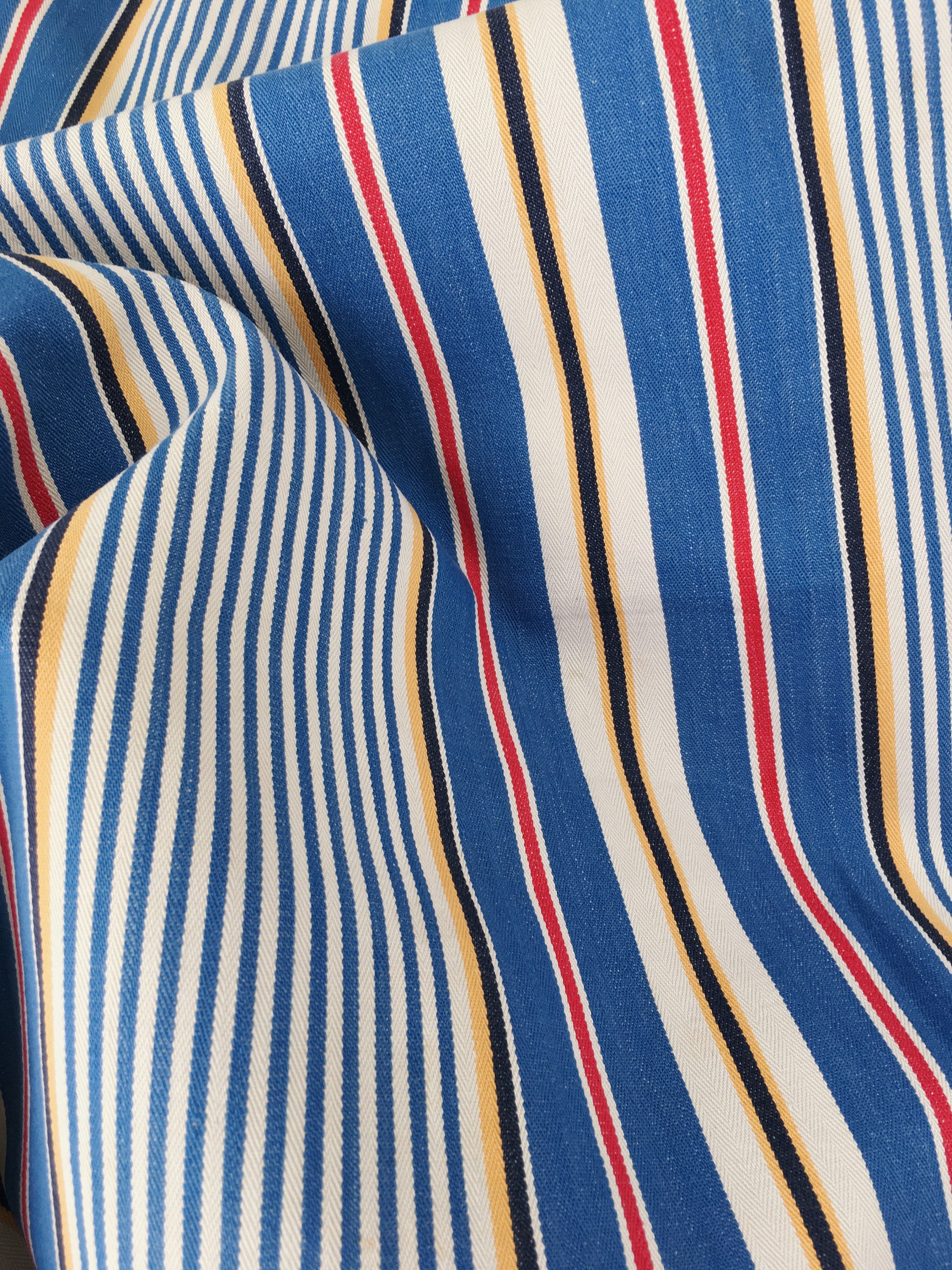 53インチ×39インチ アンティーク ティッキング生地 マルチストライプ